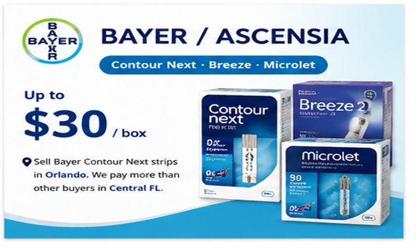 Bayer Contour Next test strips sell cash Orlando FL