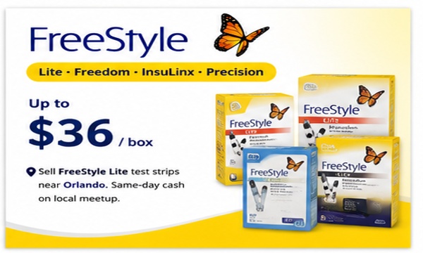 FreeStyle Lite test strips sell for cash near Orlando
