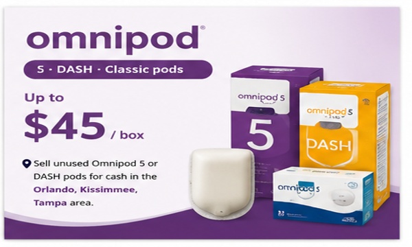 Omnipod 5 insulin pods sell for cash Orlando meetup